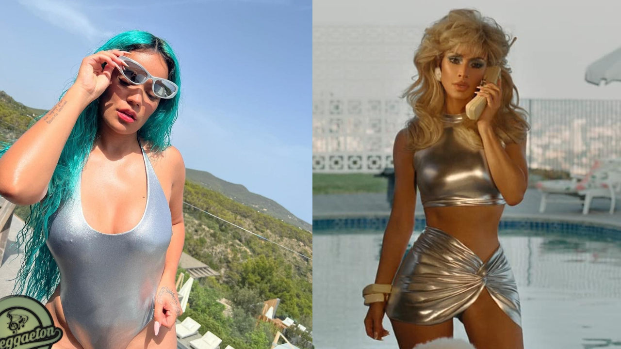 Imagen de Karol G enamora las redes al posar con sensual traje de baño al estilo Kim Kardashian