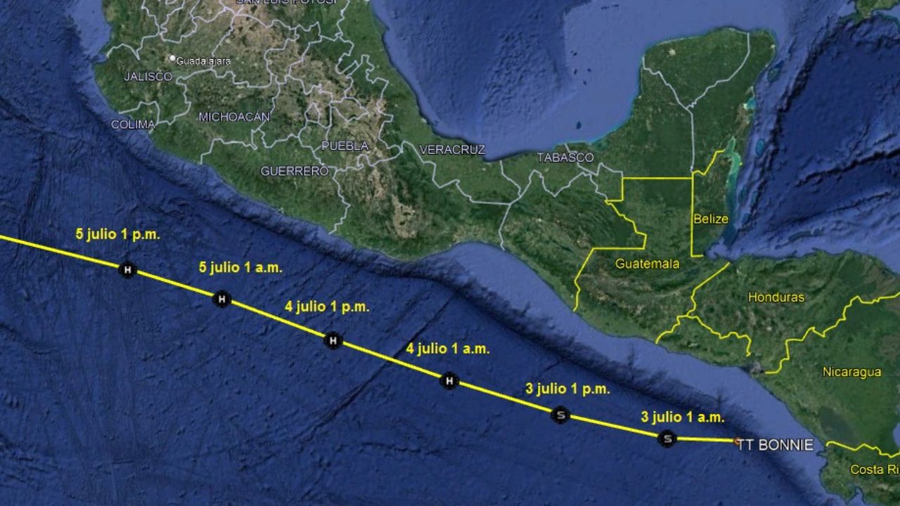 Imagen de Tormenta tropical Bonnie se convertiría en huracán este lunes ¿Afectará a Honduras?