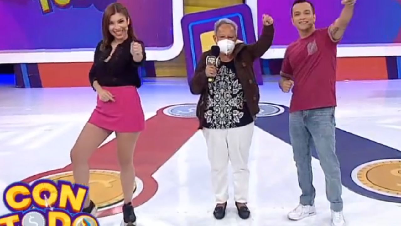 Imagen Principal de Nota: Abuelita sobreviviente de cáncer cumple su sueño de conocer a Laura Meza y Erik Chavarría