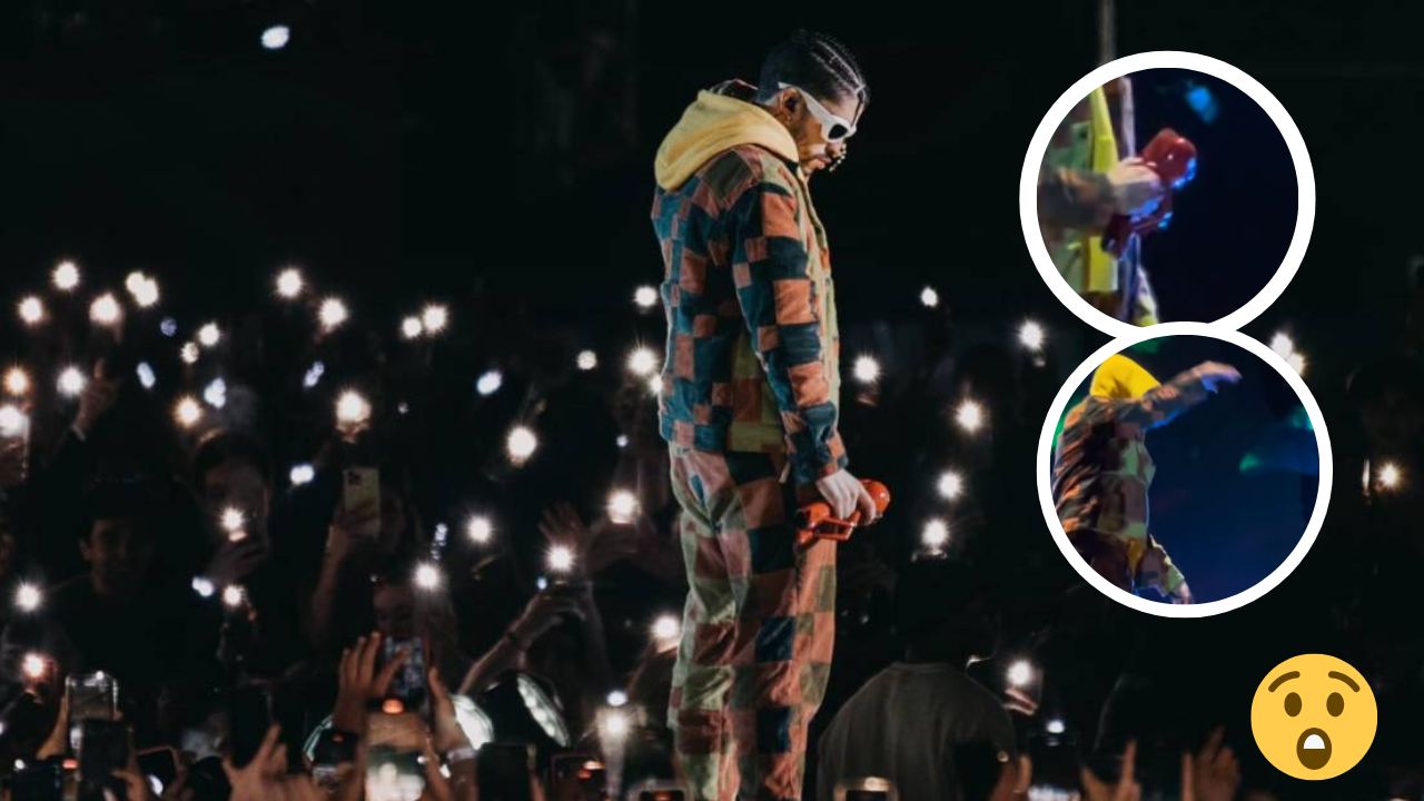 Imagen de ¿Se molestó? Bad Bunny lanzó micrófono a la producción en pleno concierto