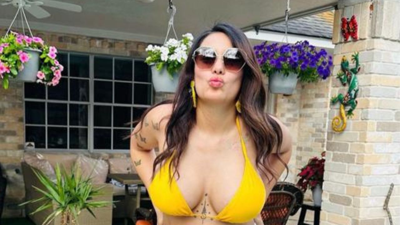 Imagen de Elsa Oseguera presume su pancita de embarazo en traje de baño