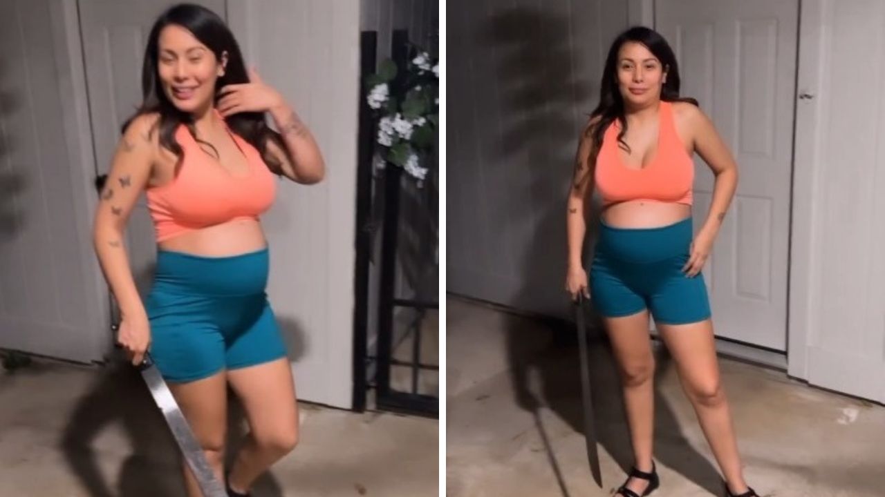Imagen de ¡Hembra de armas tomar! Elsa Oseguera saca machete para defenderse