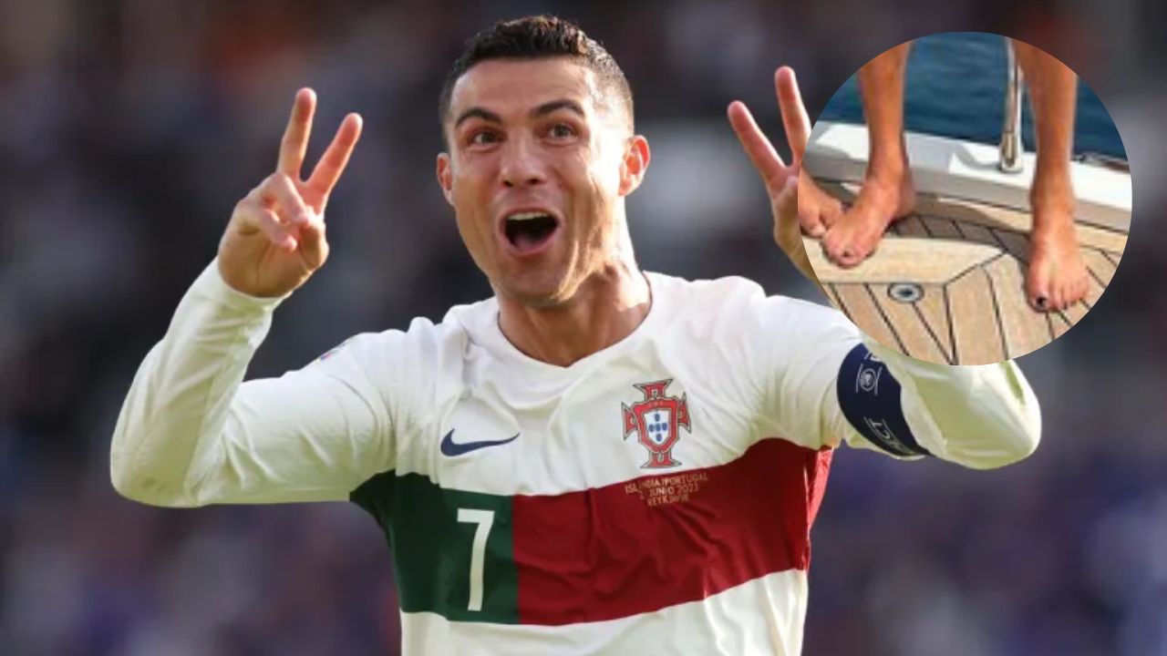 Imagen de Cristiano Ronaldo se une a la tendencia de Quioto y se pinta las uñas de los pies en color negro