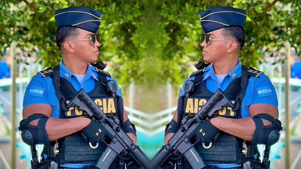 Imagen de ‘Tiene porte’: Musculoso policía hondureño acapara las miradas de muchas