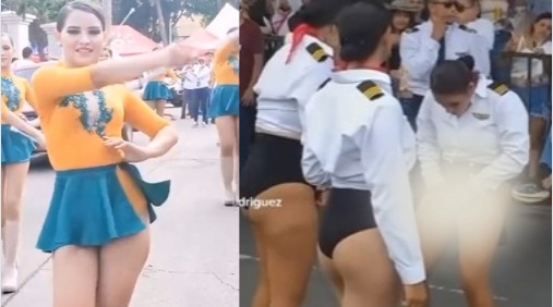Imagen de 'Se les vio todo', palillonas criticadas por vestuario en desfiles patrios
