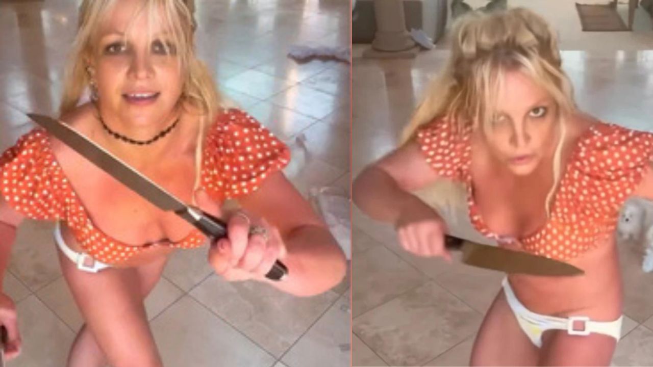 Imagen de Britney Spears en polémica tras peligroso baile con cuchillos