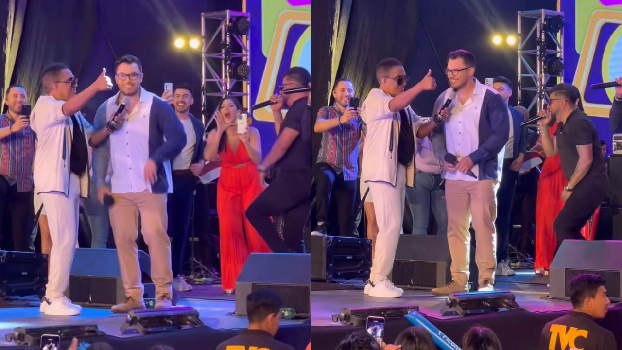 Imagen Principal de Nota: Jean Paúl Irías mostró sus dotes de cantante a Kinito Méndez