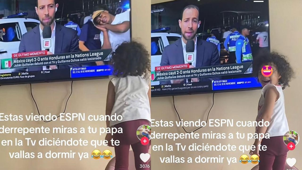Imagen de ¡A dormir! Hondureño y su tierno gesto con su hija durante transmisión del partido de Honduras