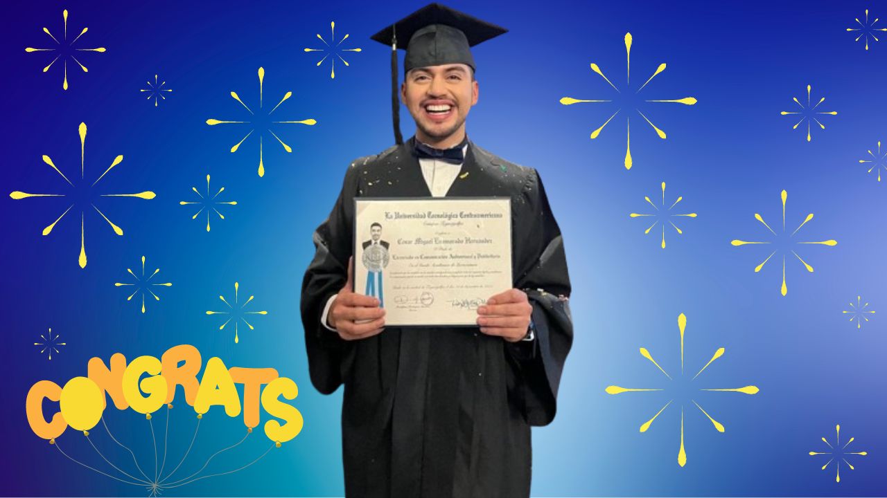 Imagen de '¡Lo logramos!' César Enamorado se graduó de la universidad y dedicó su título a Jesús