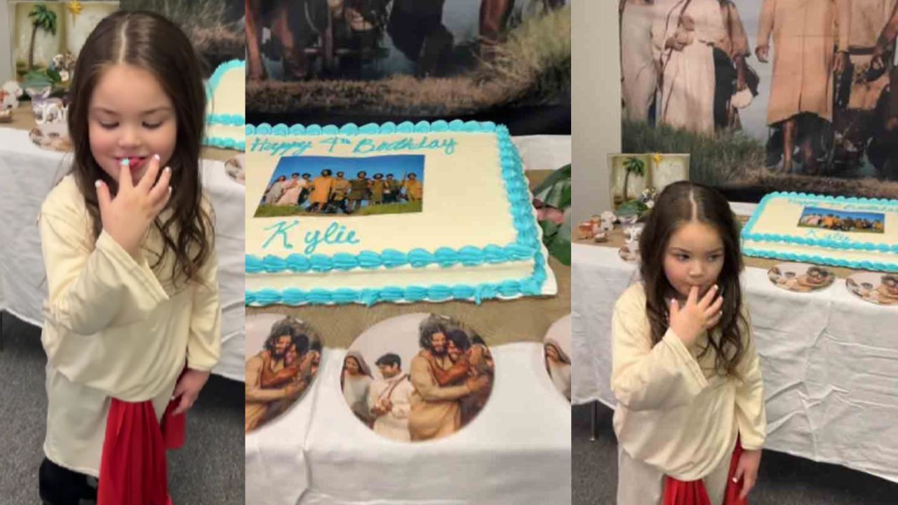 Imagen de Niña de 4 años celebró su cumpleaños con temática de Jesucristo