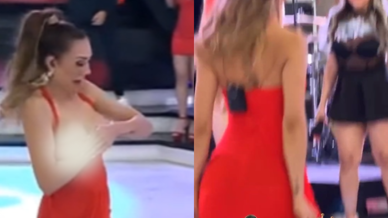 Imagen de VIDEO: Atributos de presentadora quedan al aire por falla de vestuario