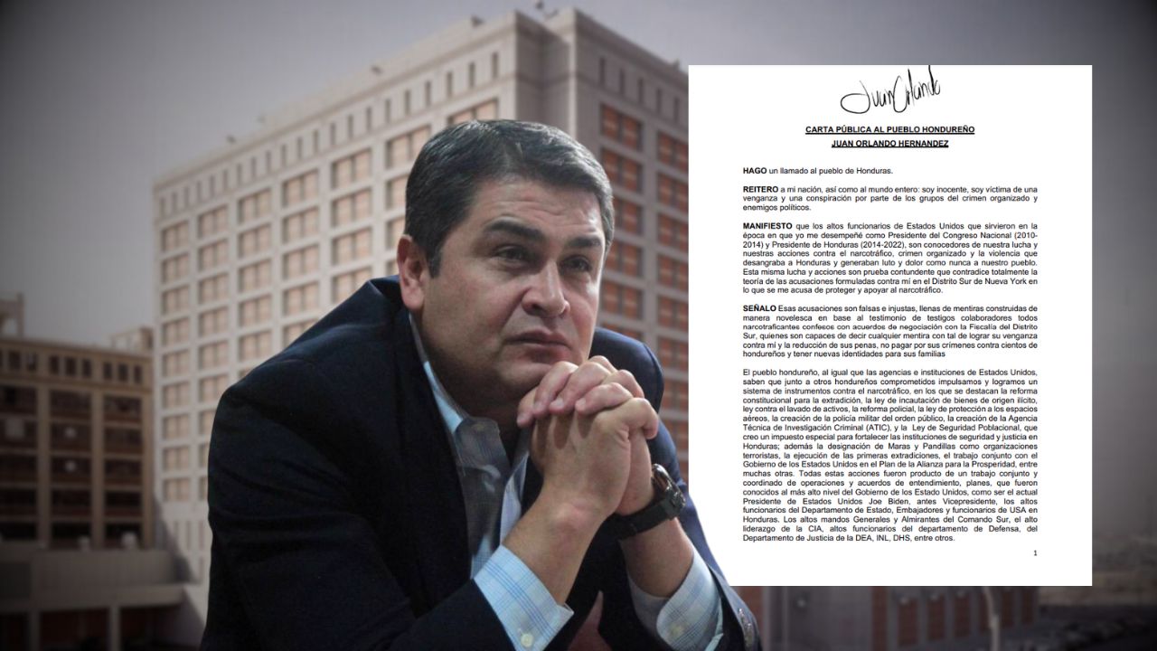 Imagen Principal de Nota: Juan Orlando Hernández desde la cárcel a un día del juicio: 'soy inocente y soy víctima'