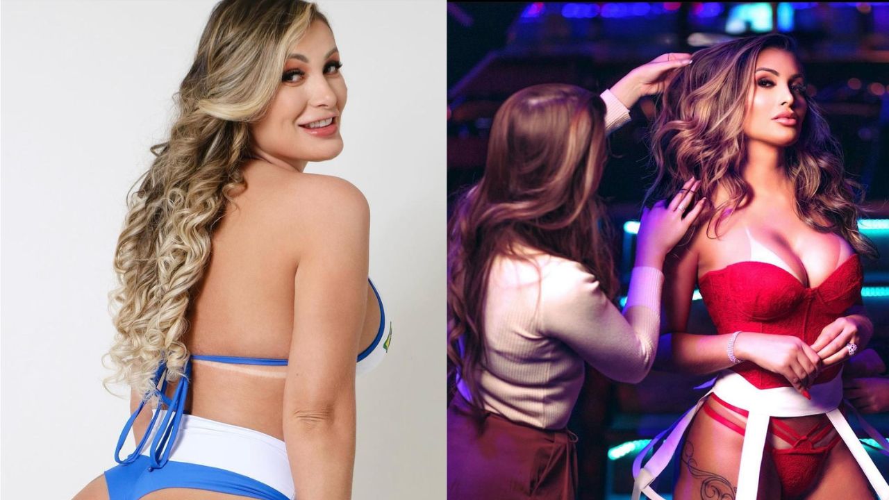Imagen de Modelo de la página azul en controversia; su hijo le graba el contenido explícito