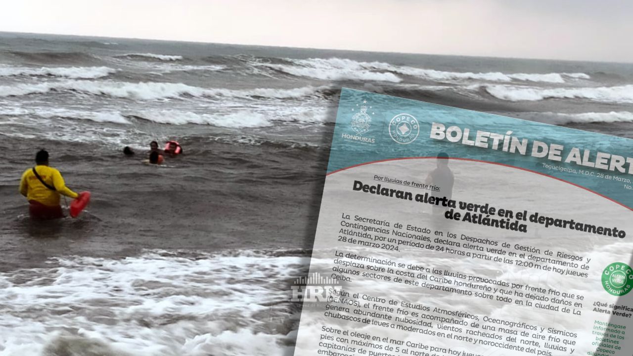 Imagen Principal de Nota: Copeco decreta alerta verde para Atlántida por frente frío