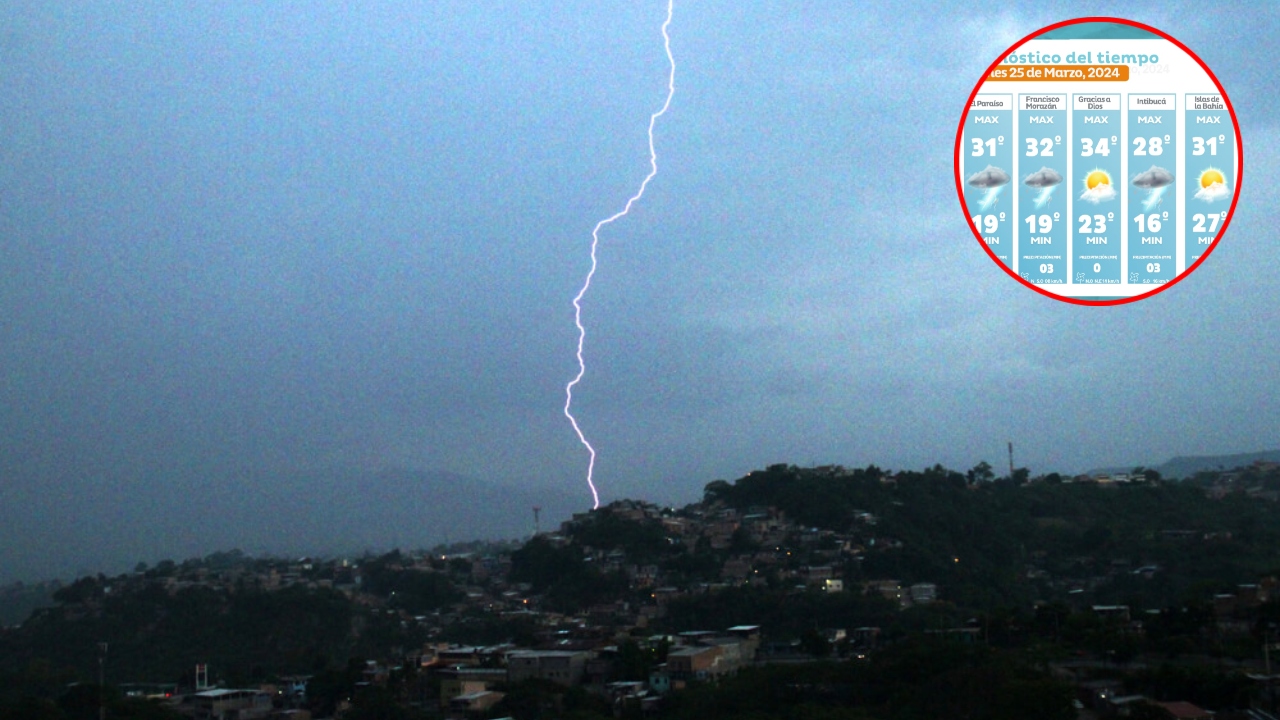 Imagen de Lluvias con actividad eléctrica pronostican para este lunes en estas regiones de Honduras