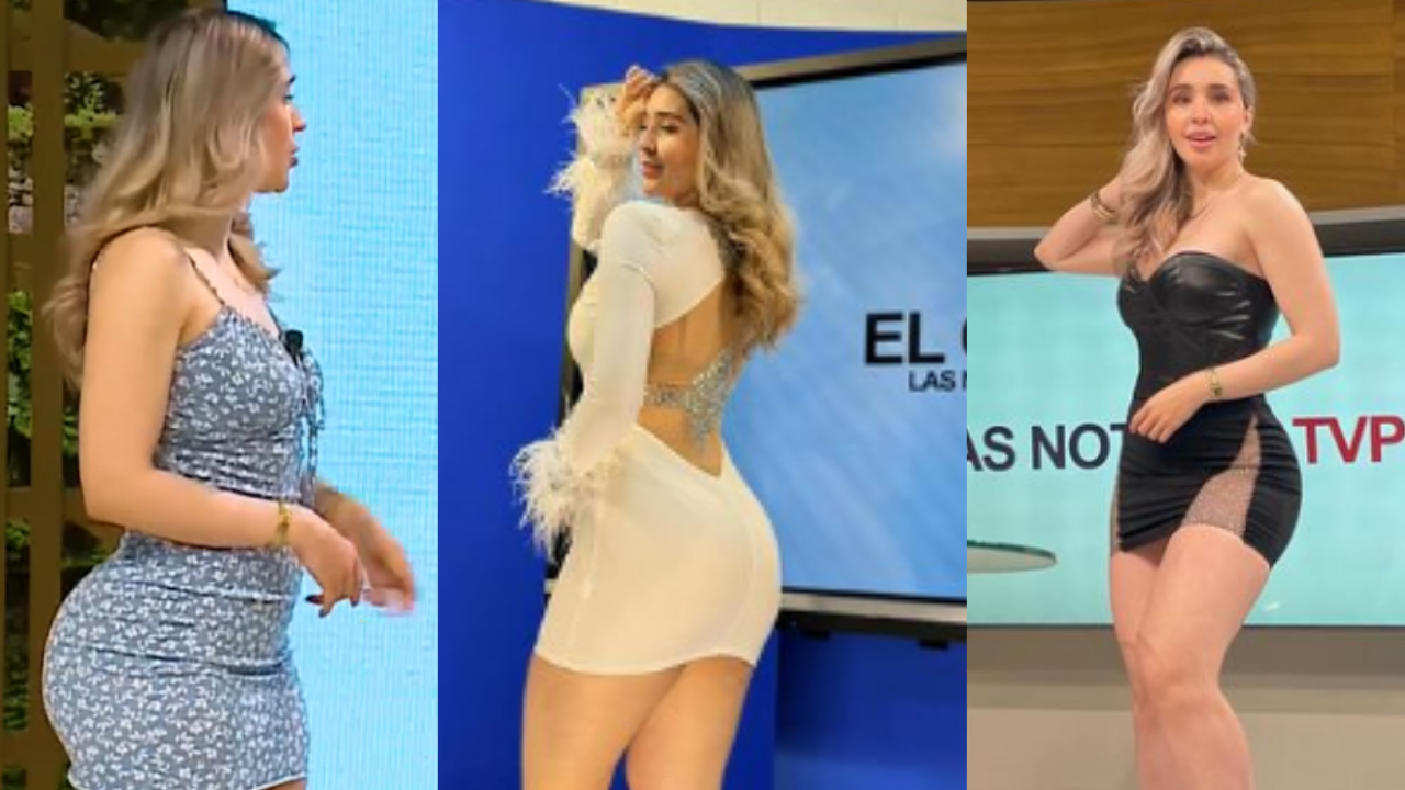 Imagen de Presentadora del clima eleva la temperatura con diminuto vestido