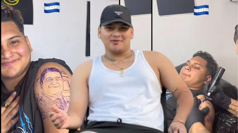 Imagen Principal de Nota: Tiktoker hondureño se tatúa a Juan Orlando Hernández tras veredicto en NY