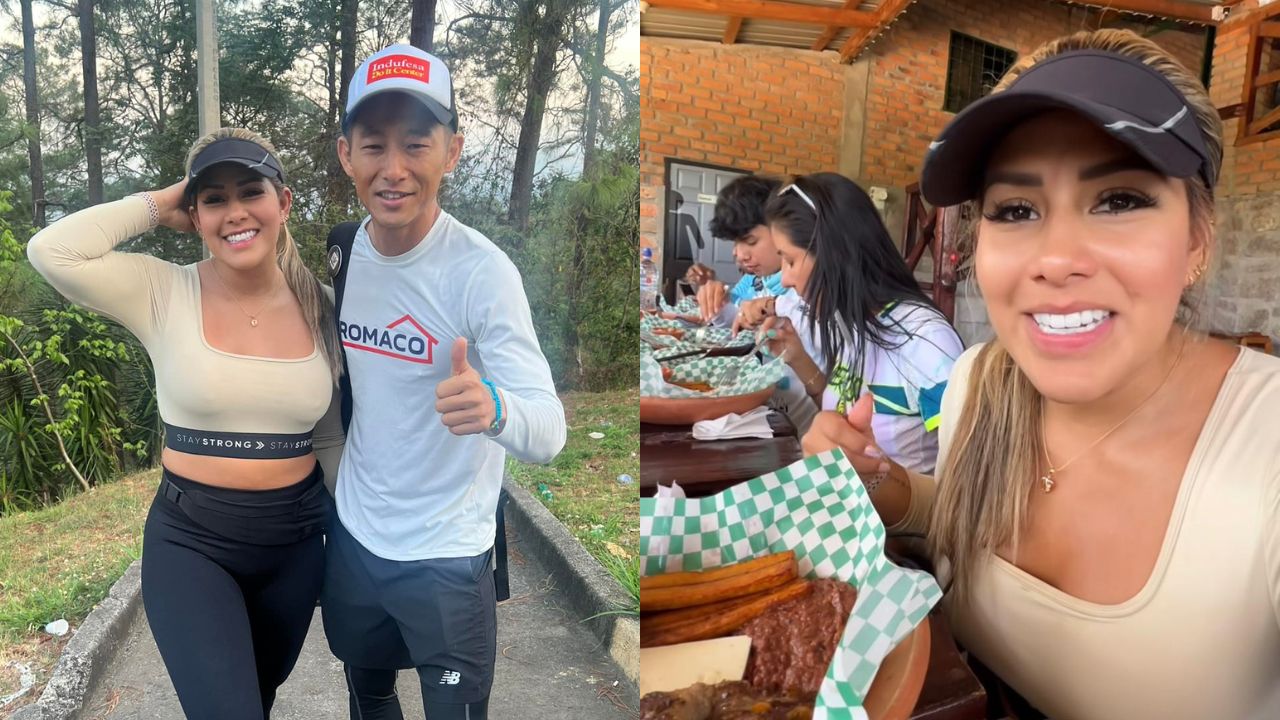 Imagen de 'Influencer' colombiana se enamora de la comida hondureña mientras corre junto a Shin Fujiyama