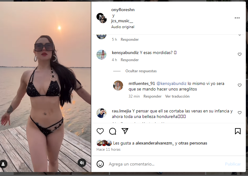 La cantante hondureña en medio del a polémica . Captura