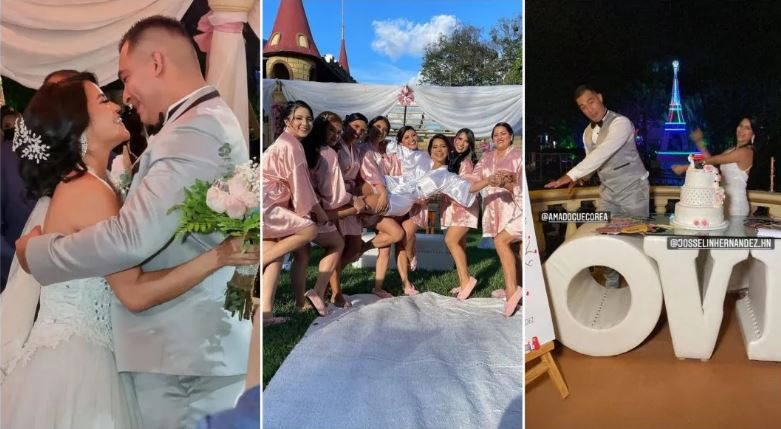 Amado Corea junto a Josselin el día de boda.