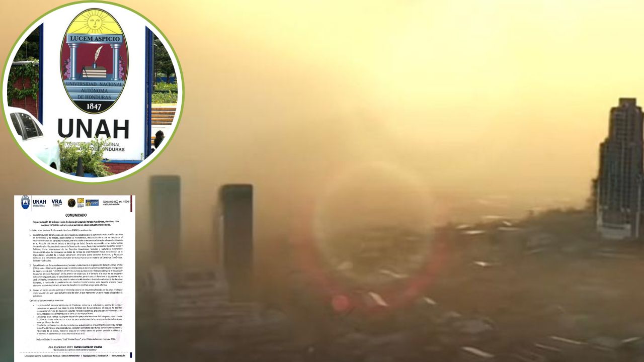 Imagen de UNAH pospone inicio de segundo período por humo y contaminación en Tegucigalpa