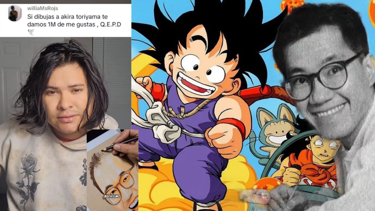 Imagen Principal de Nota: Artista hondureño rinde homenaje a Akira Toriyama con un emotivo dibujo a lápiz carbón
