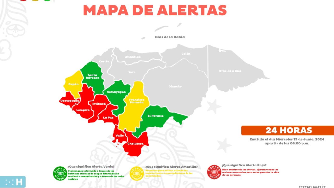 Imagen Principal de Nota: Alerta roja por lluvias en seis departamentos