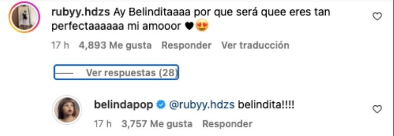 Belinda responde a comentarios sobre Nodal en redes sociales