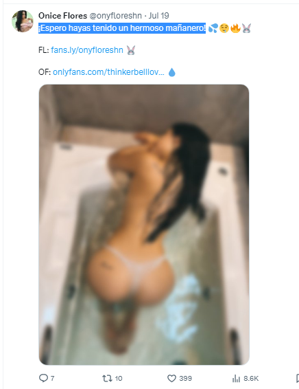 Campanita consiente a sus seguidores con reveladora foto sin ropa