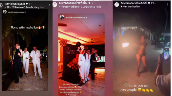 Emma Coronel tuvo fuegos artificiales, bailarinas, batucada y mariachis en su fiesta. (Foto: Instagram @mariellaabogada).