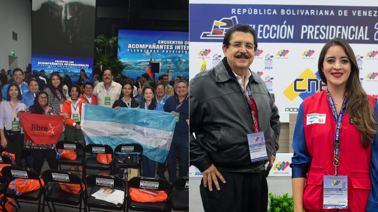Imagen Principal de Nota: Políticos y activistas de Libre, entre los hondureños que viajaron a atestiguar las elecciones en Venezuela