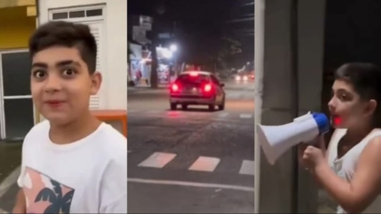 Imagen Principal de Nota: Niño imita sirena de policía haciendo parar a conductores de su vecindario