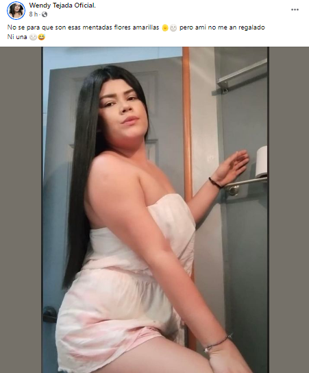 Wendy Tejada se queja en redes tras no recibir flores amarillas