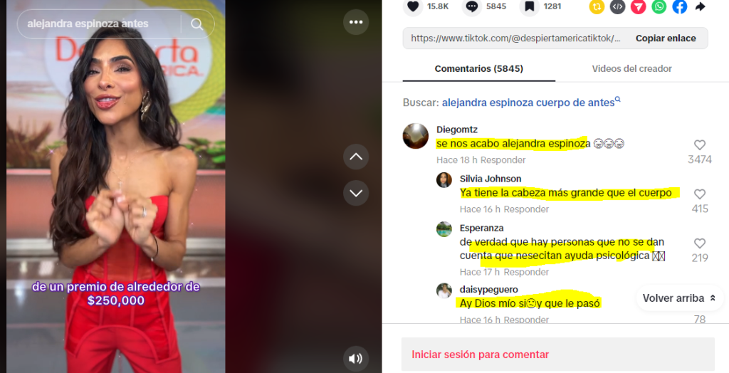 Alejandra recibe criticas