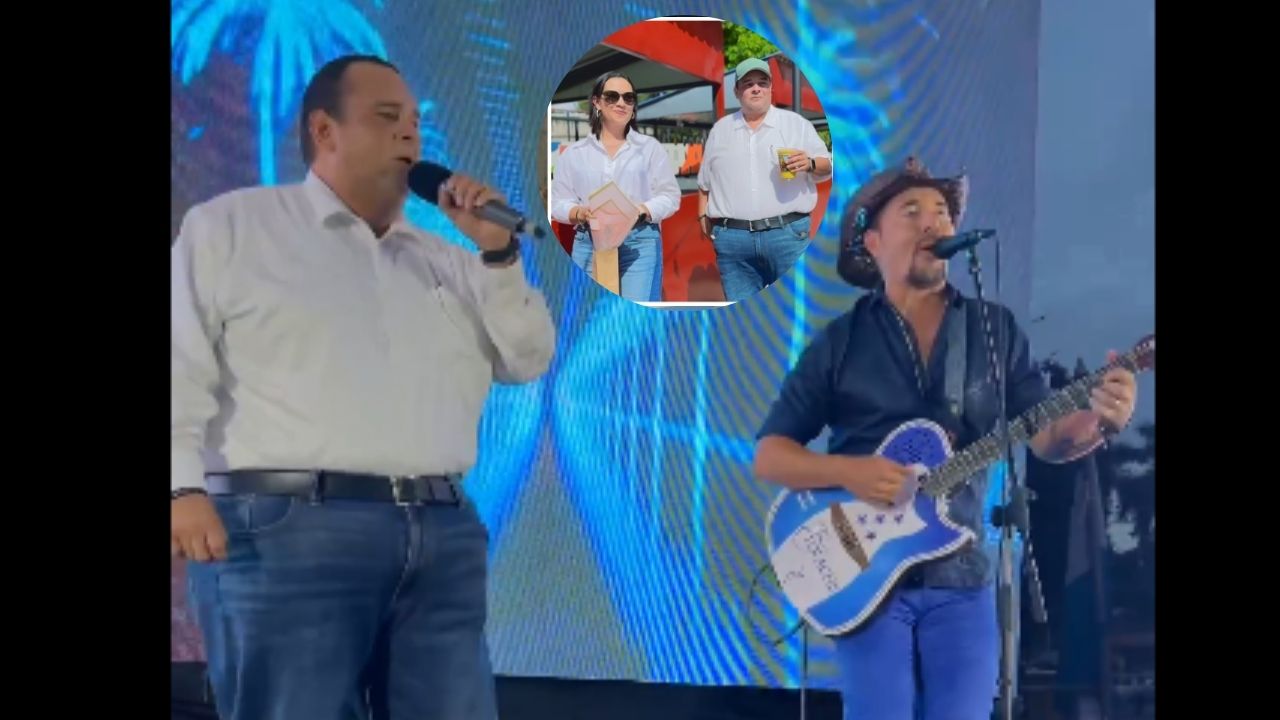 Imagen de Alcalde Jorge Aldana dedica 'Sos pedazo de mujer' a su esposa durante celebración del  mes patrio