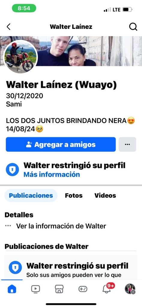 Walter Laínez, hermano de Edras