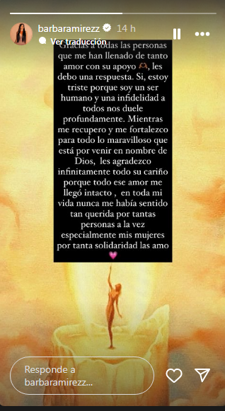 La modelo preocupó a sus seguidores con emotiva publicación tras posible ruptura con el intérprete de 'Cafuné'.