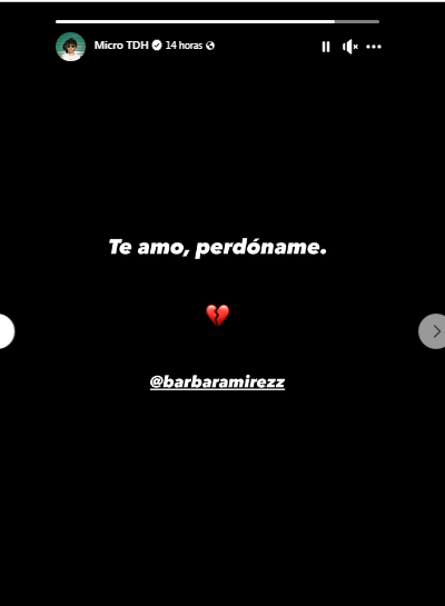 Micro TDH pide perdón públicamente a Bárbara Ramírez