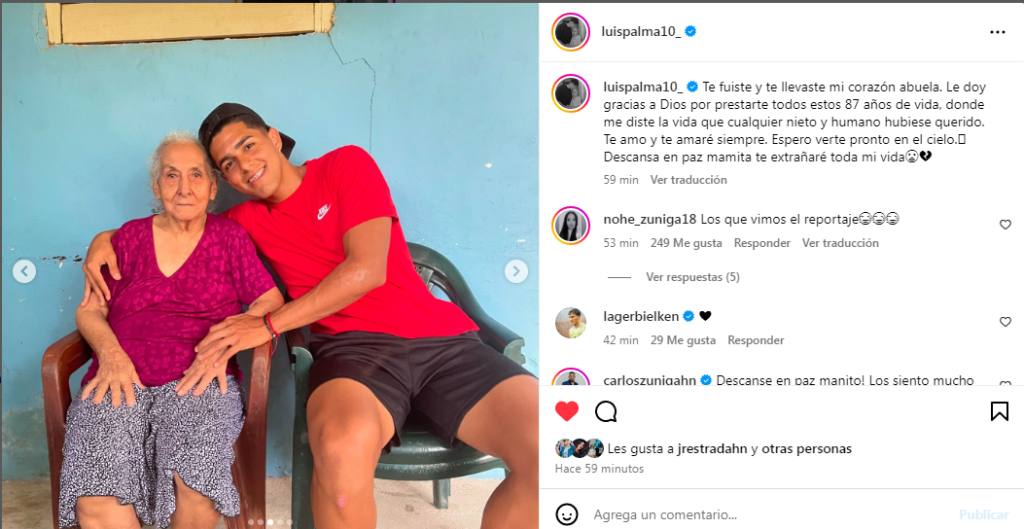 Luis Palma dedica emotivo mensaje tras el fallecimiento de su abuela: “Te fuiste y te llevaste mi corazón”