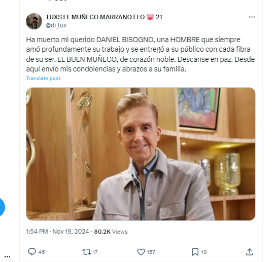 ¿Qué ocurrió con Daniel Bisogno?