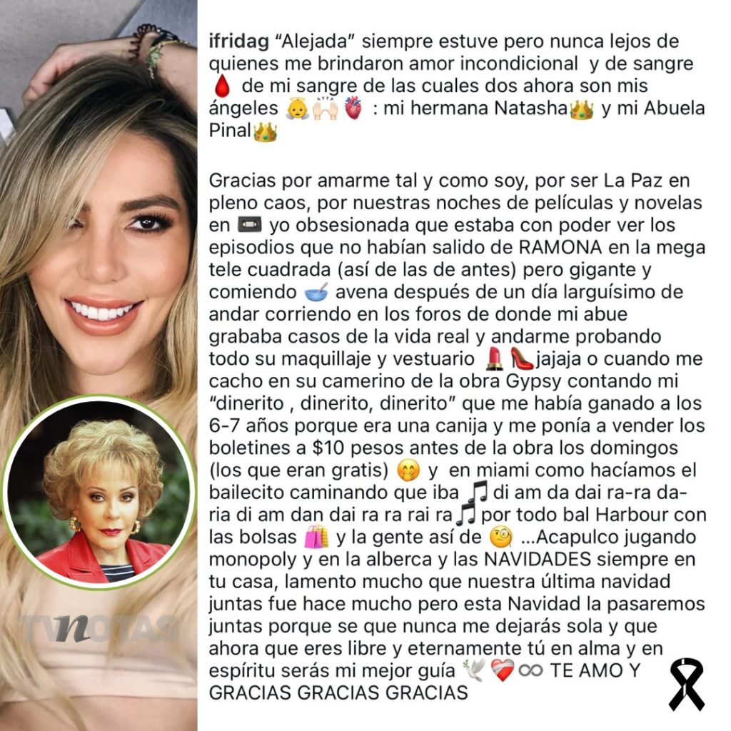 El duro mensaje de Frida Sofía tras no asistir al funeral y homenaje de Silvia Pinal