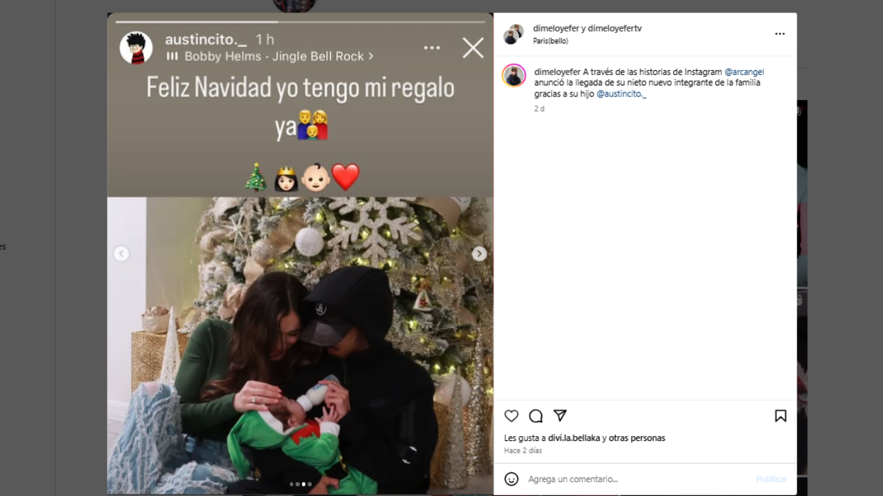 Austincito junto a su hijo y pareja