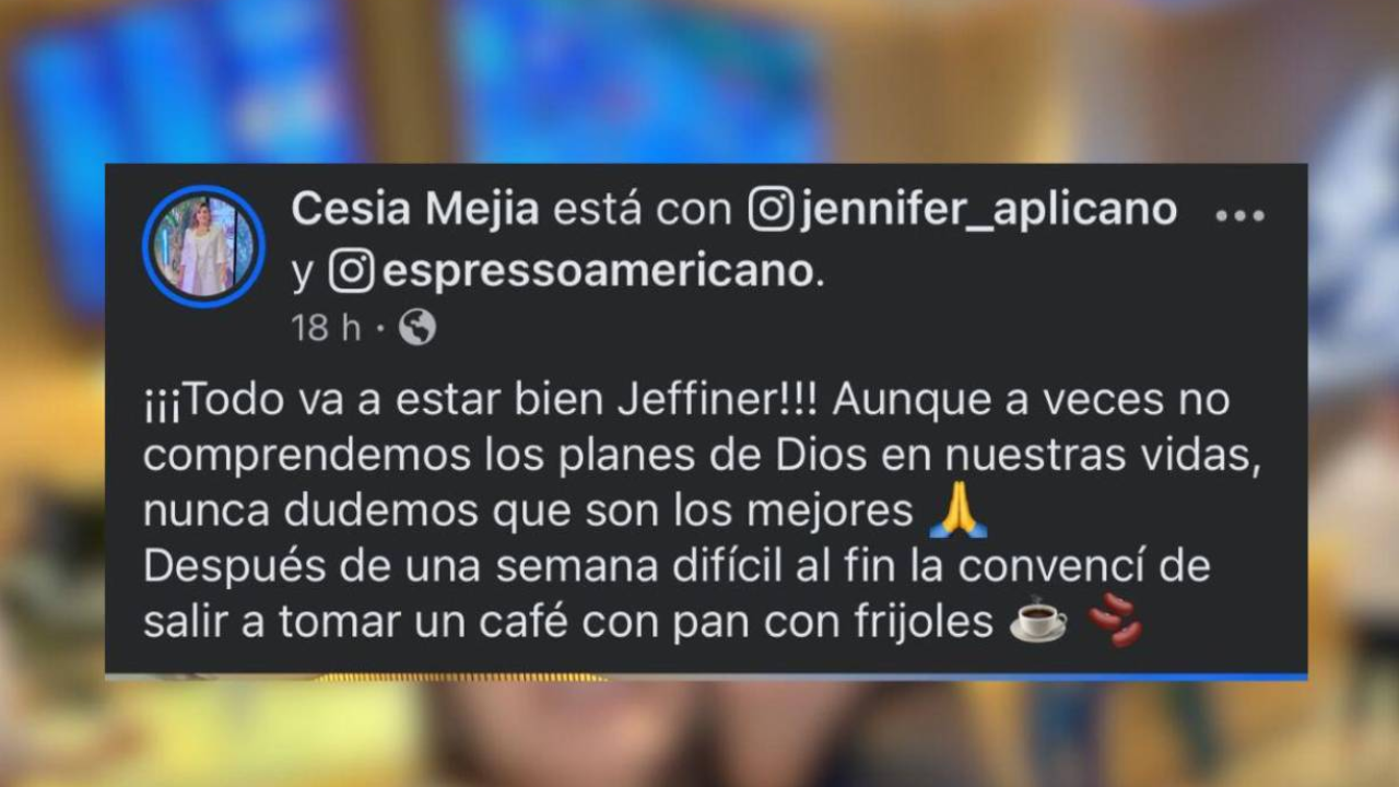 mensaje de Cesia Mejía