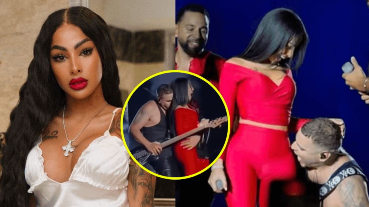 Imagen Principal de Nota: ¿Yailin La Más Viral fue mordida por Max Santos en pleno concierto? Polémica en el show de Aventura