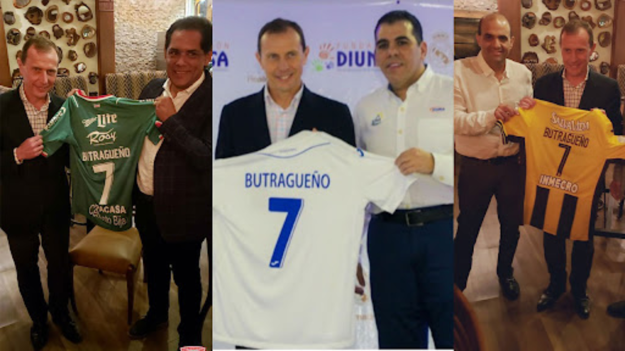 Emilio con camisas de equipos hondureños