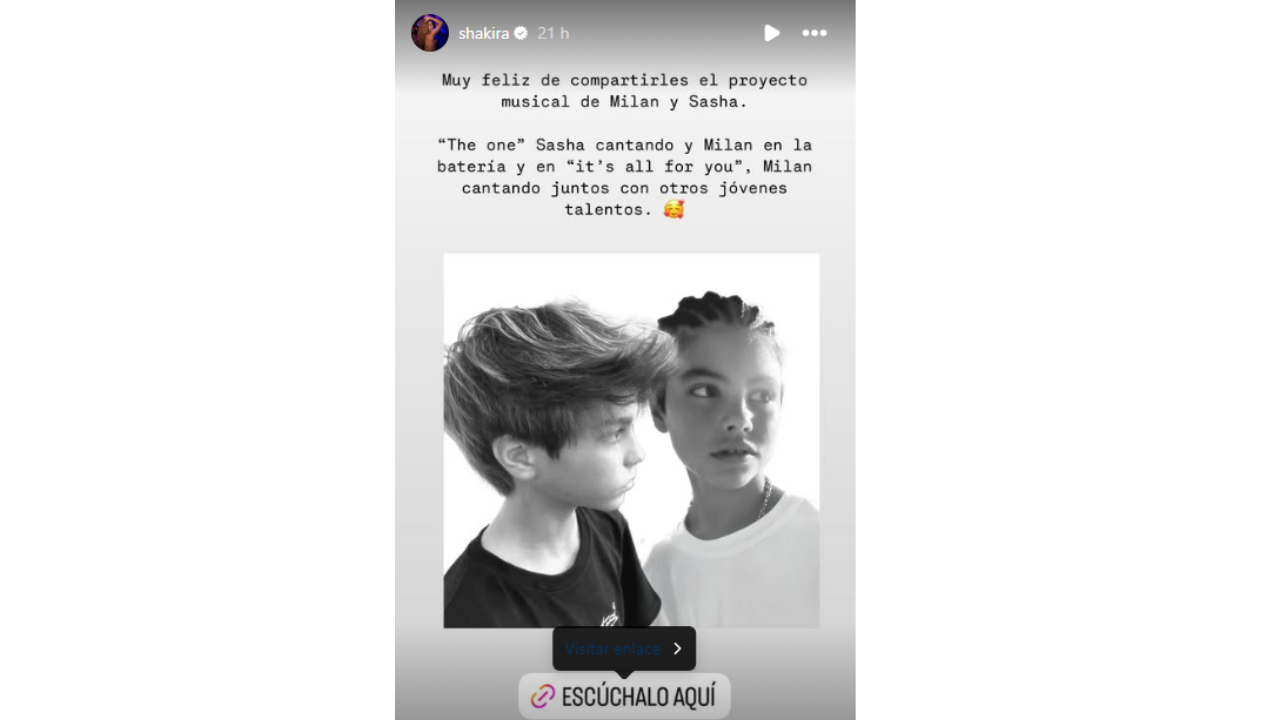 Historia de Instagram de Shakira , donde aparecen sus hijos