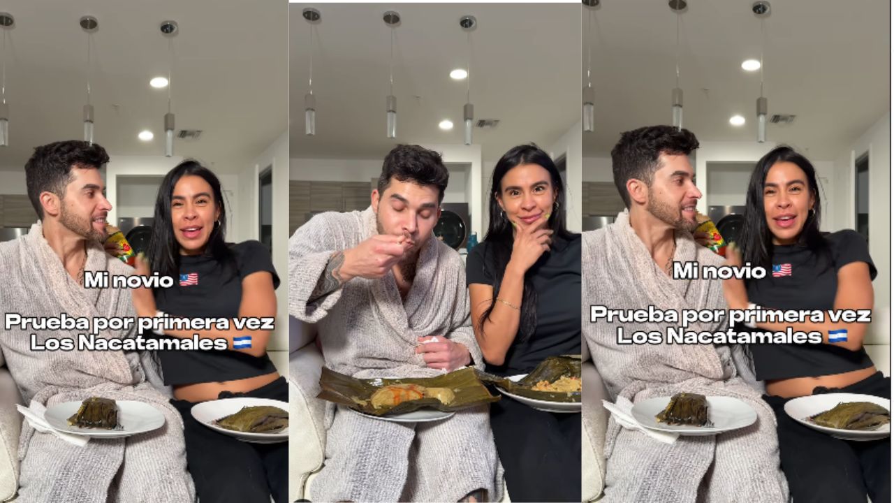 Imagen Principal de Nota: Mache Alvarado le enseña a comer tamales a su novio estadounidense