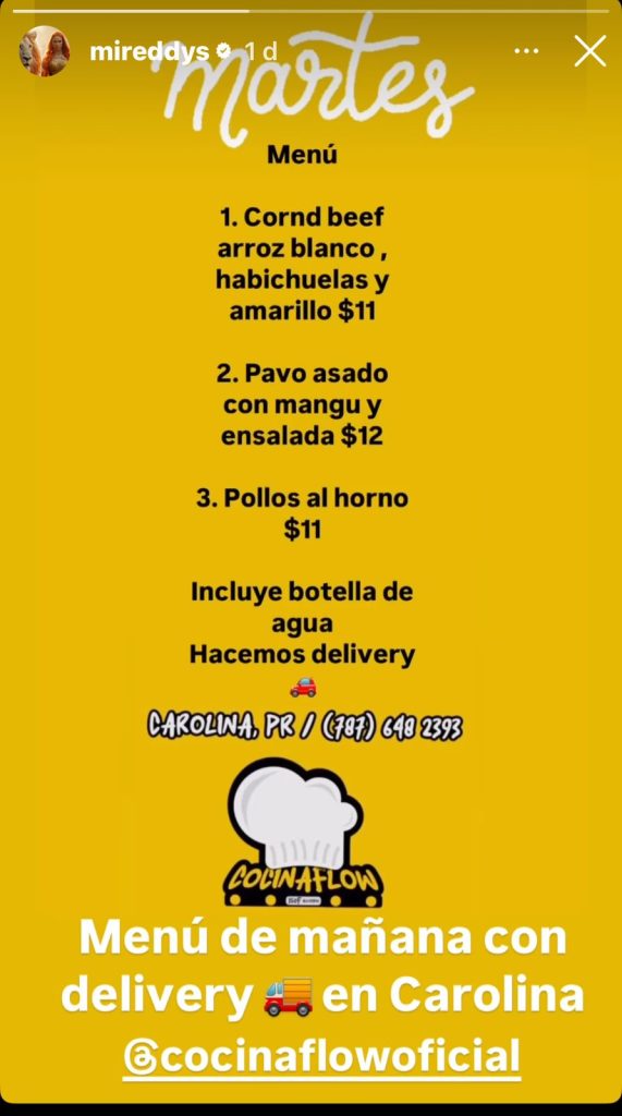 En medio de su batalla legal con el cantante, Mireddys ha decidido incursionar en el mundo de la gastronomía.