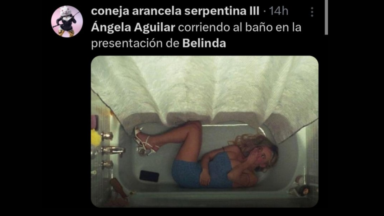 Meme en X sobre Ángela Aguilar tras la presentación de Belinda