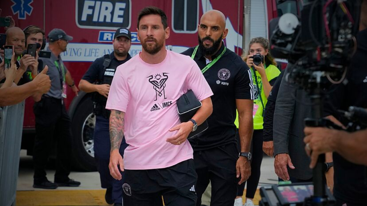 Messi, junto a su guardaespaldas